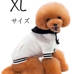 お値下げ！ワンちゃん用　暖かい裏起毛　パーカーXL ホワイト