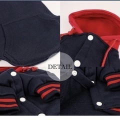 お値下げ！ワンちゃん用　暖かい裏起毛パーカーXL ネイビーの画像