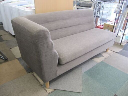 NDstyle 2人掛け 左肘カウチソファ 木脚 ベージュ系 幅165×奥行75×高さ79㎝ ファブリック ソファ 布 ソファー 札幌