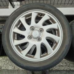 ダイハツ タントカスタム(CBA−L350S)外しアルミホイールとタイヤセット