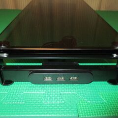 【中古】ガラスモニタースタンド ACコンセント、USB付き_#1の画像