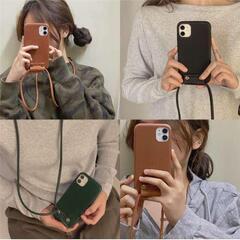 iPhone12 iPhoneケース　レザー　ショルダー　スマホケース　E1の画像