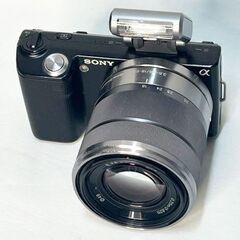ミラーレス一眼入門に最適、ソニーNEX-5レンズ交換式レンズ３本とマウントアダプター付きの画像