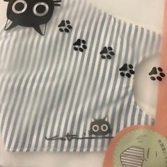 オーガニックコットン　オーガニックコットンマスク　猫　猫柄の画像