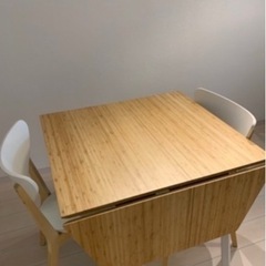 IKEAダイニングテーブル、椅子2個セット