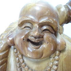 ☆★布袋様 置物 恵比寿天 木製 木彫 木彫り 仏教美術 3点まとめて 高さ約58cm位 仏教美術 仏像の画像