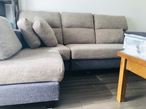 ソファ グレージュ L字