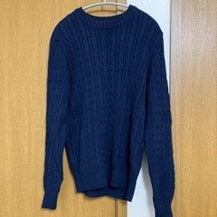 【値下げしました】GU ケーブルクルーネックセーター　サイズM