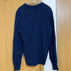 【値下げしました】GU ケーブルクルーネックセーター　サイズMの画像