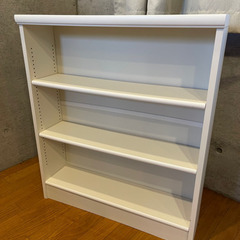 日本製・本棚②＜幅69cm/奥行19cm/高さ80cm＞ ホワイ...