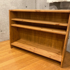 パイン無垢材本棚①＜幅90cm/高さ66cm/奥行15〜25cm...