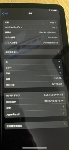 iPad Air4 256gb