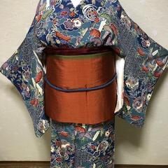 名古屋帯　全通柄　紬新品　花　正絹の画像