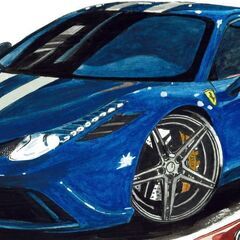 GC-384 フェラーリ458/ディーノ 限定版画 直筆サイン有 額装済 作家 平右ヱ門の画像