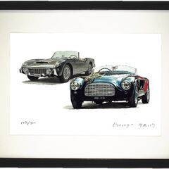 GC-387 フェラーリ166MM/250 限定版画 直筆サイン有 額装済 作家 平右ヱ門の画像