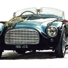 GC-387 フェラーリ166MM/250 限定版画 直筆サイン有 額装済 作家 平右ヱ門の画像