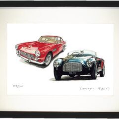 GC-388 Ferrari166MM/250GT 限定版画 直筆サイン有 額装済 作家 平右ヱ門の画像