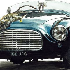 GC-389 Ferrari166MM/250GT 限定版画 直筆サイン有 額装済 作家 平右ヱ門の画像