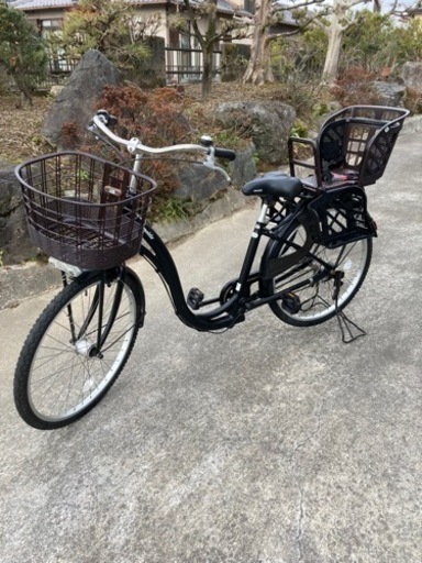 子供乗せ付きアサヒmoitie 鍵新品3本26インチオートライト内装3段変速