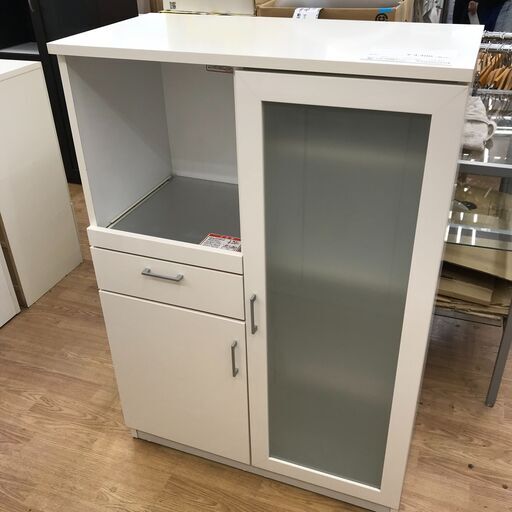 ★ジモティ割あり★ 高橋木工所 レンジ台 ホワイト H115×W80×D40 クリーニング済み KJ1429