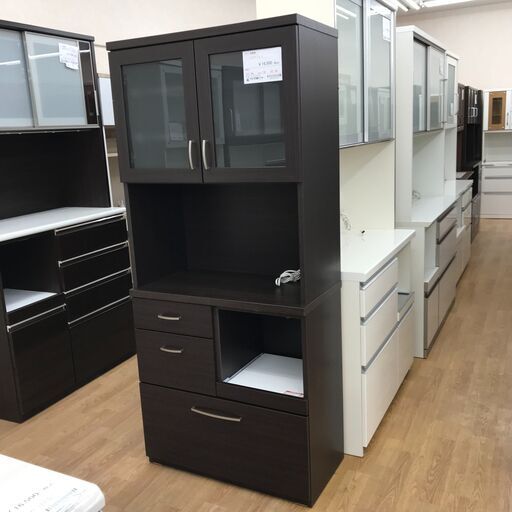 ★ジモティ割あり★ ニトリ 食器棚 キッチンボード コパン ダークブラウン H180×W80×D40 クリーニング済み KJ1430