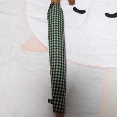 折りたたみ傘　グリーンのチェック　５５ｃｍ程度の画像