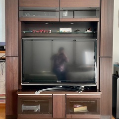 テレビ台（テレビボード）飾り棚＋収納多数　中古の画像