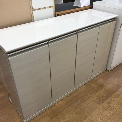 ★ジモティ割あり★  キッチンカウンター アイボリー H85×W140×D45 クリーニング済み KJ1431