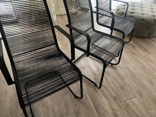 IKEA VÄSMAN ヴェスマン　ブラック　ダイニング　ガーデン　チェア　3脚セット　手渡し