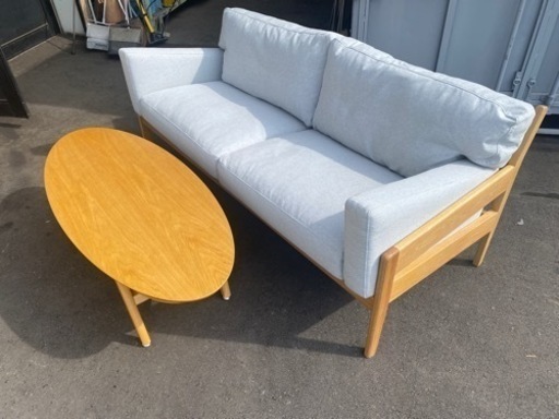 桜屋工業 3人掛け ソファー アームチェア 椅子 テーブルセット デザイナーズ家具