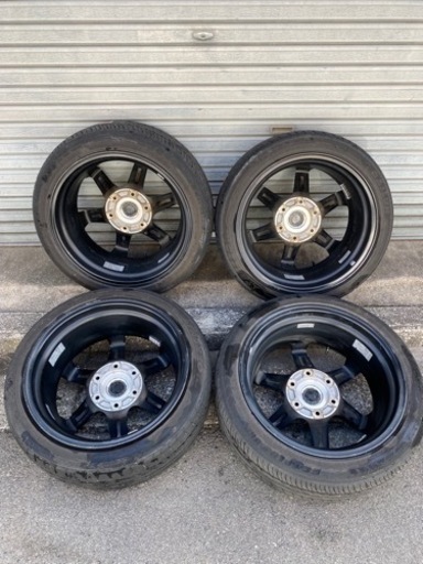 KB レーシング 18インチ 8J 6穴 pcd139.7 タイヤ付き ハイエース レジアスエースなどに 特別色
