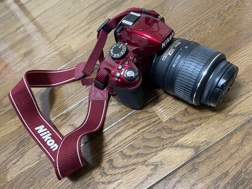 Nikon デジタル一眼レフカメラ D3200 ダブルズームキット 18-55mm/55-200mm（レッド）