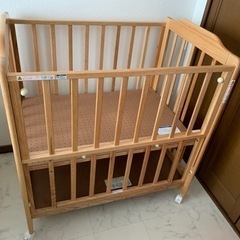 ミニベビーベッド 美品KATOJI 内寸60×90 収納棚付き ...