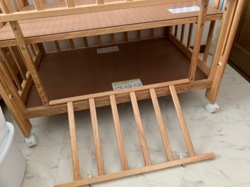 ミニベビーベッド 美品KATOJI 内寸60×90 収納棚付き 定価1.5万