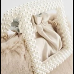 ZARA ファー　パール　バッグの画像