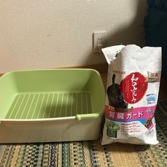 猫トイレと猫えさ(腎臓ガード)