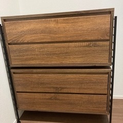 【ユニットシェルフWiLL 引き出しキャビネット2組+キャビネッ...