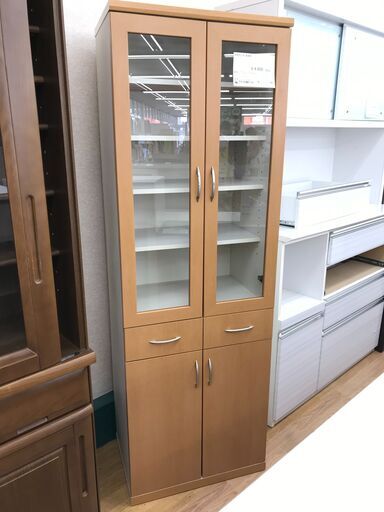 ★ジモティ割あり★ 高橋木工所 食器棚 キッチンボード  ブラウン H180×W60×D40 クリーニング済み KJ1440