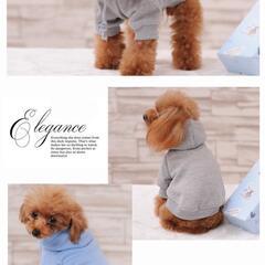 サイズM　グレー　犬用 ドッグウェア　無地パーカー　お散歩　秋冬服 ペット　E1の画像