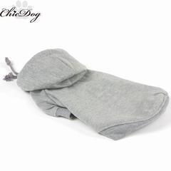 サイズM　グレー　犬用 ドッグウェア　無地パーカー　お散歩　秋冬服 ペット　E1の画像