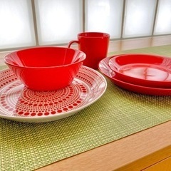 【北欧食器】イッタラ　ティーマ　レッド５点セットの画像