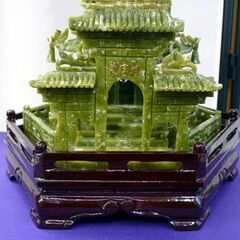 ☆聚宝塔 石細工 オブジェ 高さ61cm ケース付き 置物 縁起物 美術品 札幌 北20条店の画像