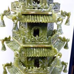 ☆聚宝塔 石細工 オブジェ 高さ61cm ケース付き 置物 縁起物 美術品 札幌 北20条店の画像