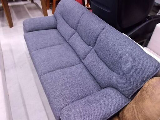 3人掛けソファ 幅174cm 布 グレ―系 クッション硬め ファブリック イス ソファー 札幌市東区 新道東店
