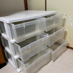 【取引終了】押入れ収納ケース　3段×2列　一体型　※キャスターなしの画像