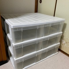 【取引終了】押入れ収納ケース　3段×2列　一体型　※キャスターなし