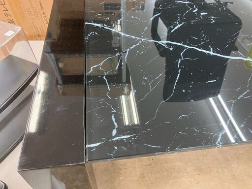 【値下げしました!!】NITORI 伸縮式ダイニングテーブル ガラステーブル DT ESPERTO EXT BK  No.2641● ニトリ ※現金、クレジット、スマホ決済対応※