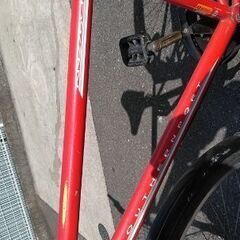 27インチ 自転車 6段変速 赤の画像