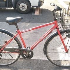 27インチ 自転車 6段変速 赤