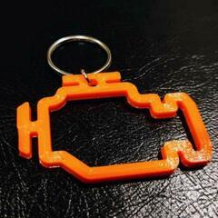 エンジンチェックランプ キーホルダー キーリング 警告灯 OBD...